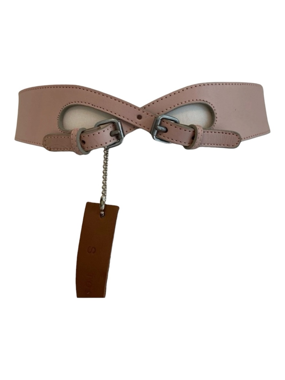 NWT TOPSHOP belt genuine leather made Canada powder pink small